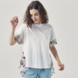 画像1: [PINETA]トップス・Tシャツ袖口・裾オーガンジーコンビカットプルオーバー (1)