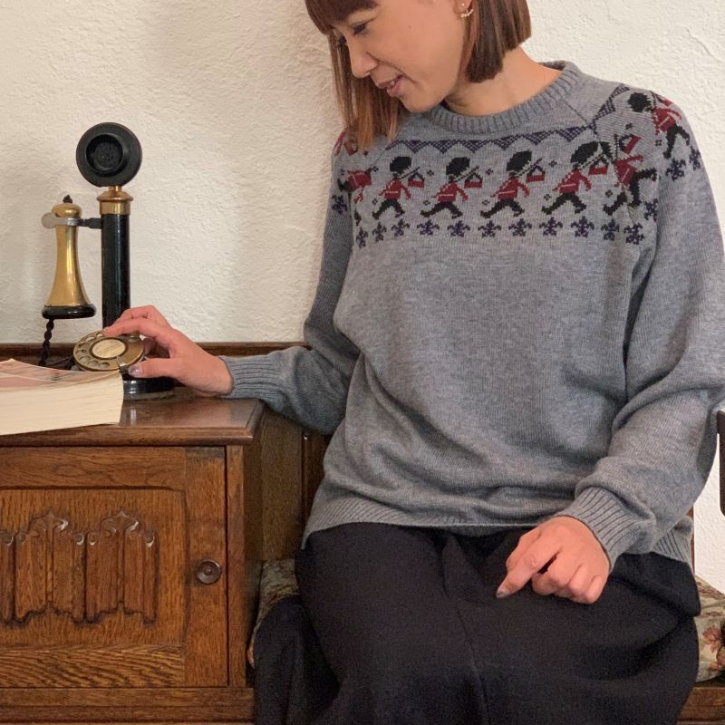 cocora]ニット 兵隊柄ニットプルオーバー - Goods-express